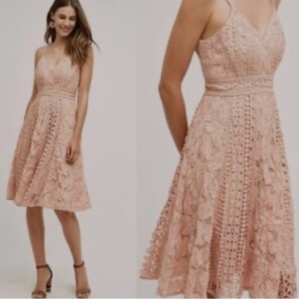 Anthropologie HD Paris EUC Astrid A-line lace dress size 2